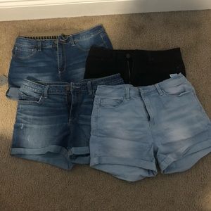 4 Pairs High Rise YMI Jean Shorts